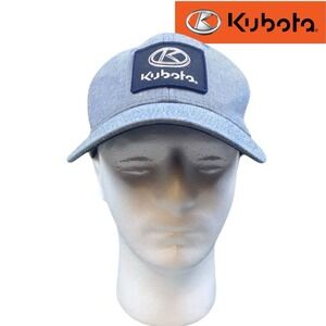 Kubota Trucker Hat Mens Blue Meshback Embroidered Patch Logo Adjustable Cap
